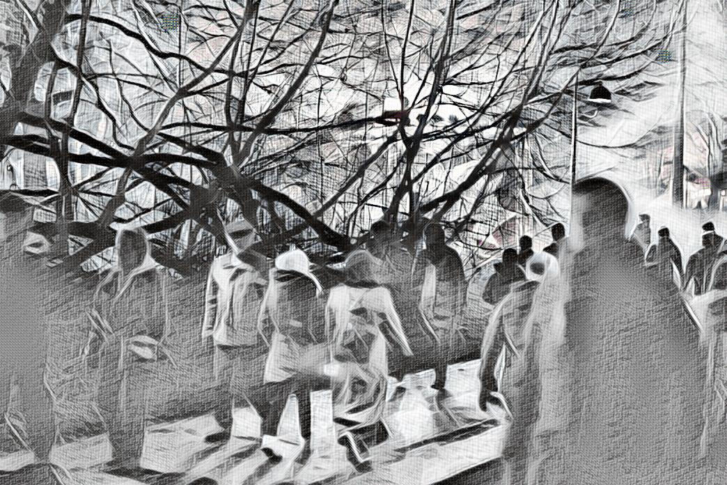 Kuva ihmisiä Escher